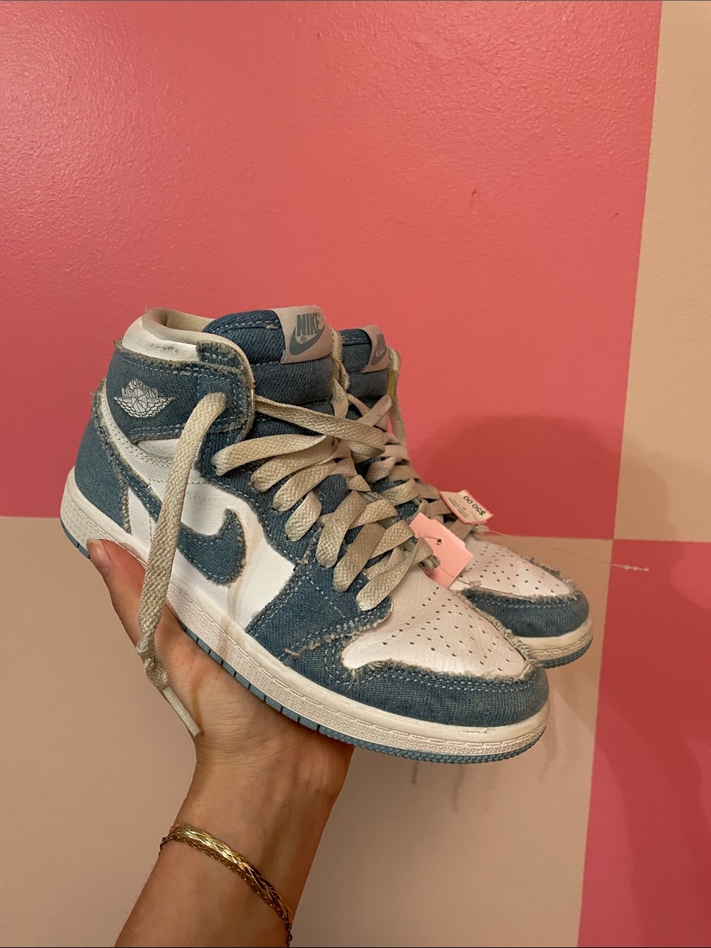 Nike Kids High-Top Sneakers in Light Blue and White